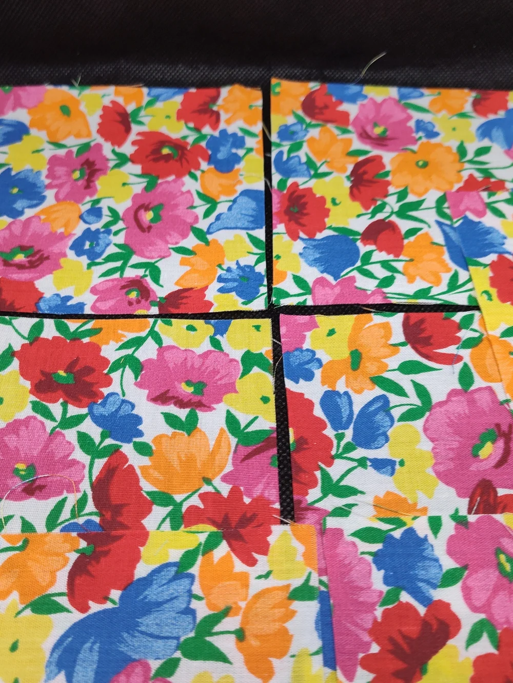 7 4.50 INCH Colorful Poppies Cotton Fabric SQUARES